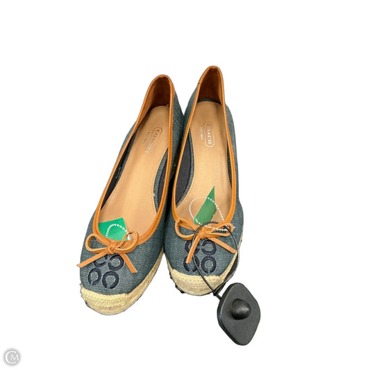Shoes Designer By Coach In Blue Denim, Size: 8
