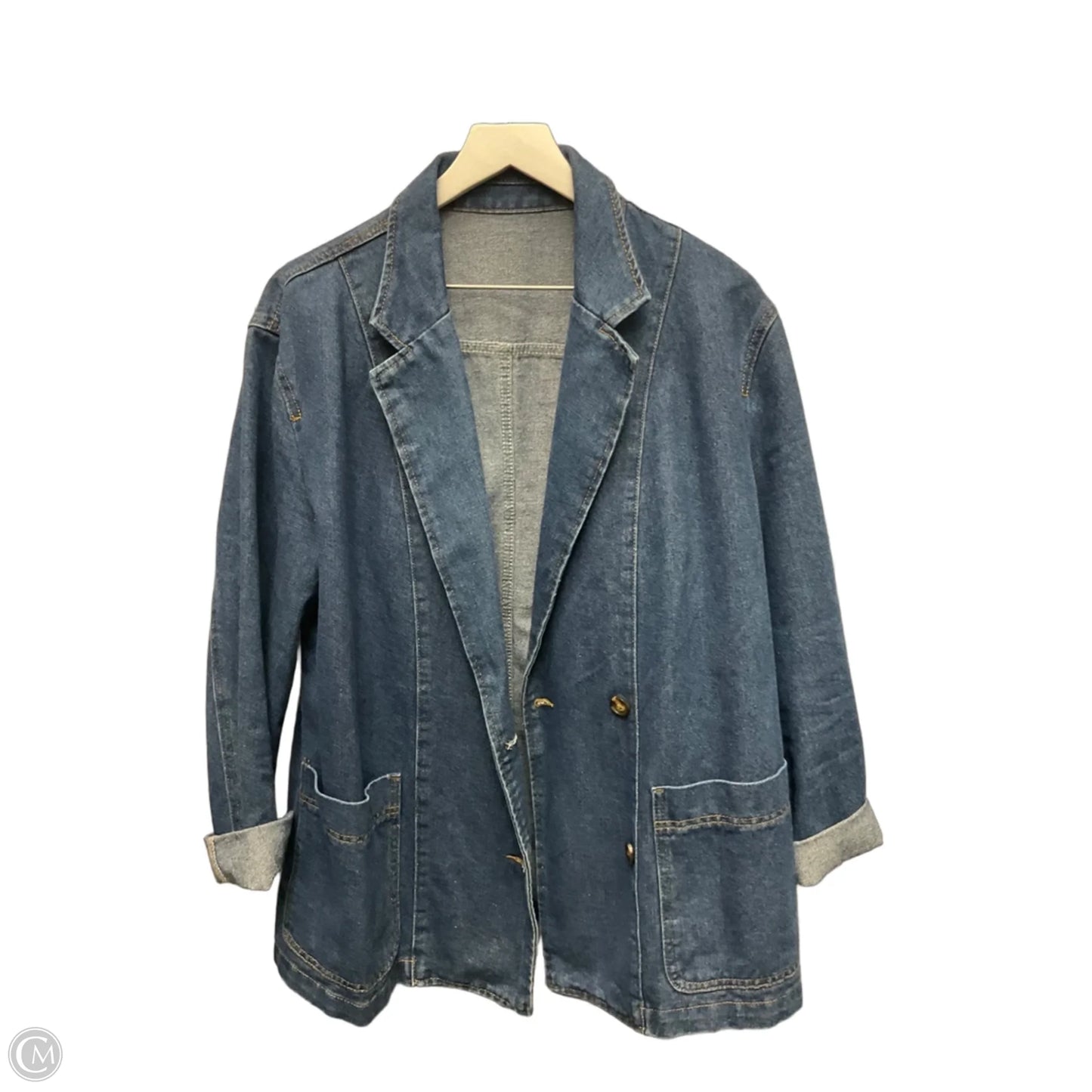 Jacket Denim By Clothes Mentor In Blue Denim, Size: L