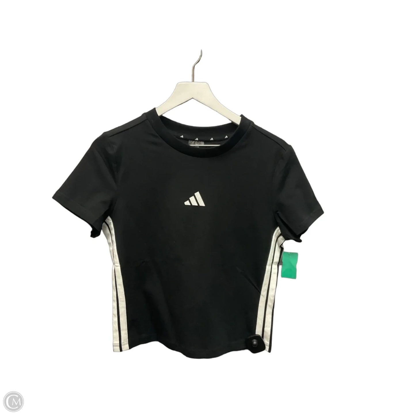 Athletic Top Short Sleeve By Adidas In Black, Size: L