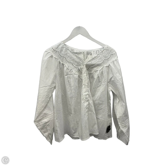 Top Long Sleeve By Clothes Mentor In White, Size: M