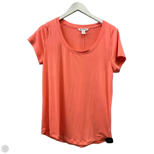 Top Short Sleeve By Athleta In Orange, Size: S