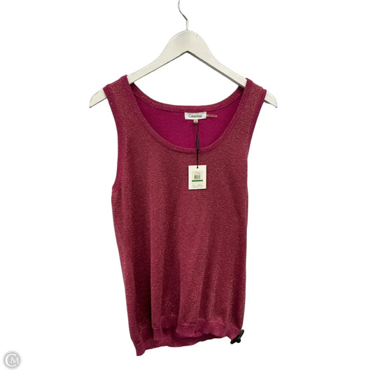 Top Sleeveless By Calvin Klein In Pink, Size: L