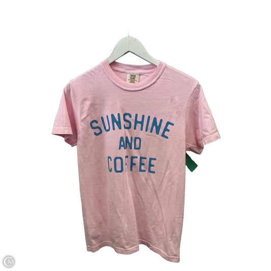 Top Short Sleeve By Comfort Colors In Pink, Size: S