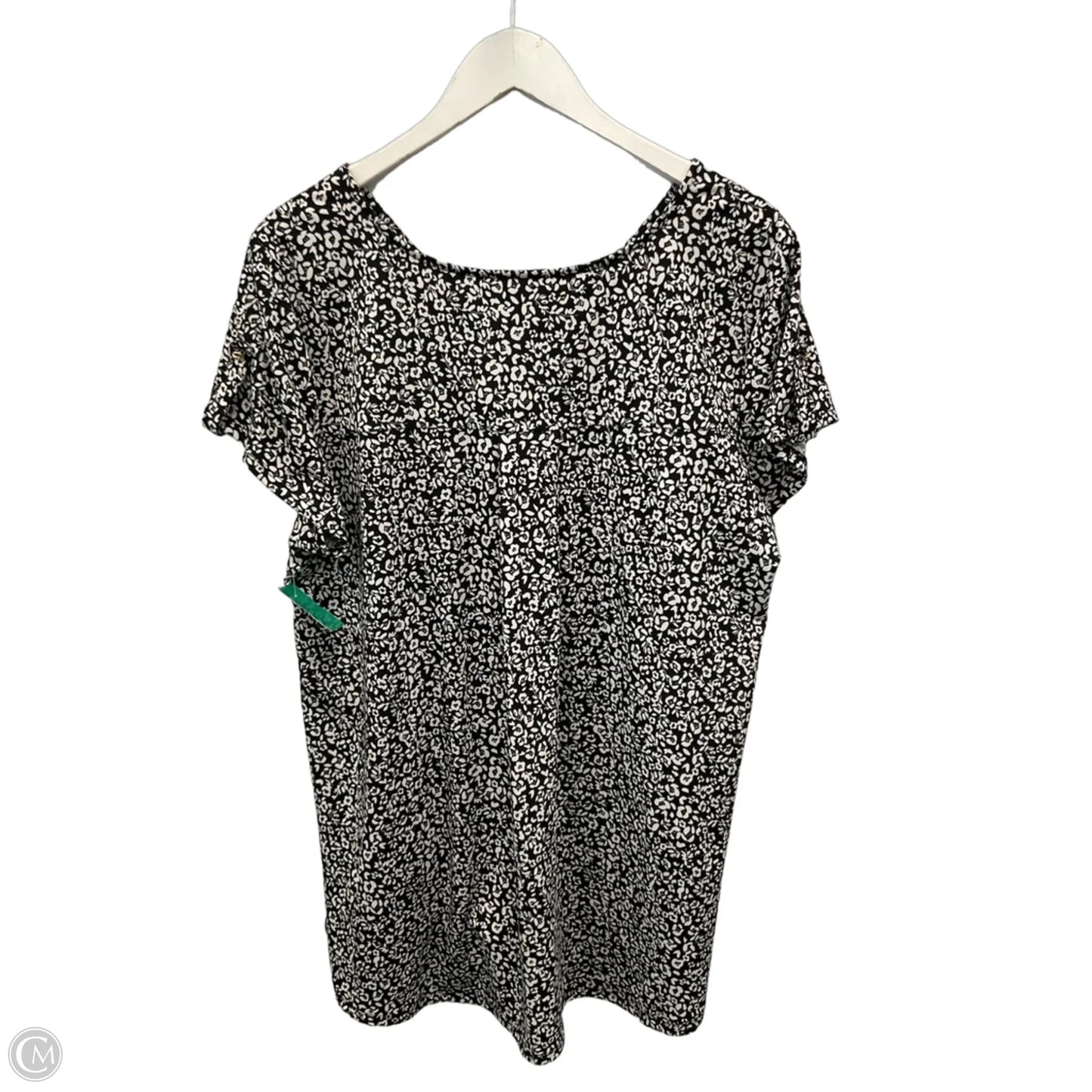 Top Short Sleeve By Roz And Ali In Black & White, Size: 1x