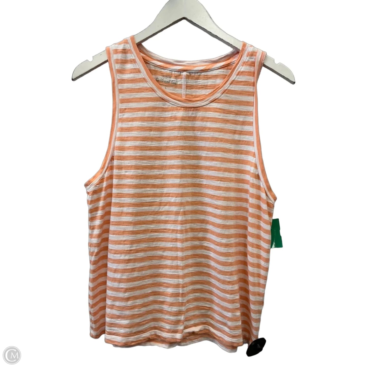 Top Sleeveless By J. Crew In Orange & White, Size: L