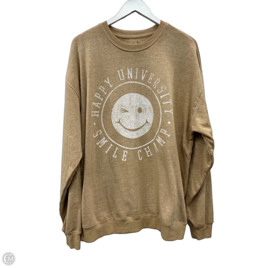 Sweatshirt Crewneck By Clothes Mentor In Tan, Size: L