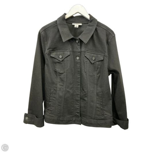 Jacket Denim By Style And Company In Black Denim, Size: Xl