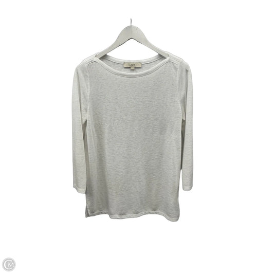 Top Long Sleeve By Loft In White, Size: M