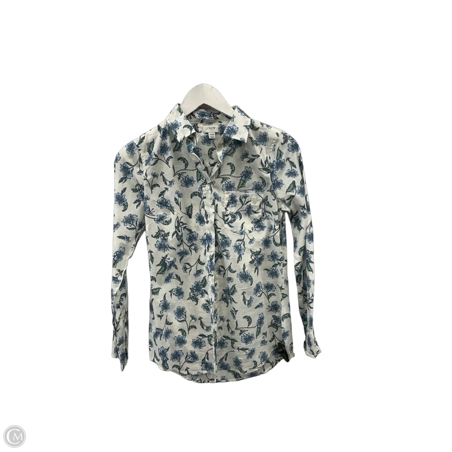 Top Long Sleeve By J. Crew In Blue & Green, Size: Xs