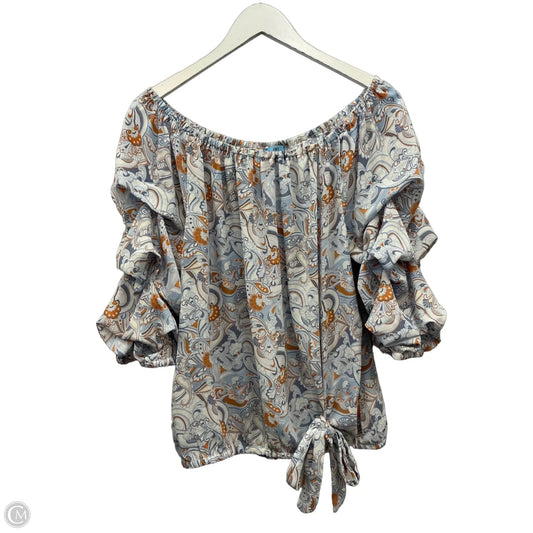 Top 3/4 Sleeve By Cece In Blue, Size: Xl