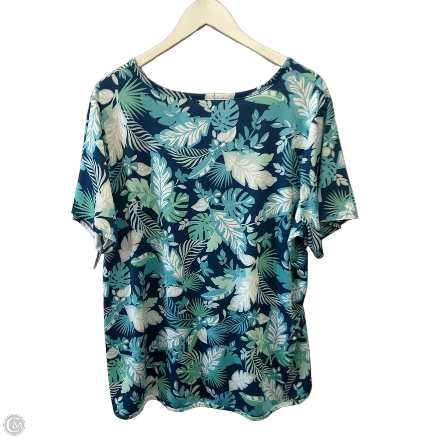 Athletic Top Short Sleeve By Croft And Barrow In Blue, Size: 1x