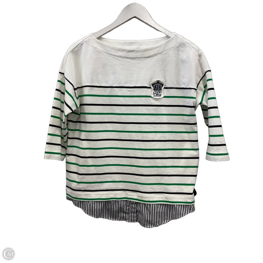 Top 3/4 Sleeve By Lauren By Ralph Lauren In Striped Pattern, Size: M