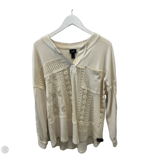 Top Long Sleeve By Daytrip In Cream, Size: M
