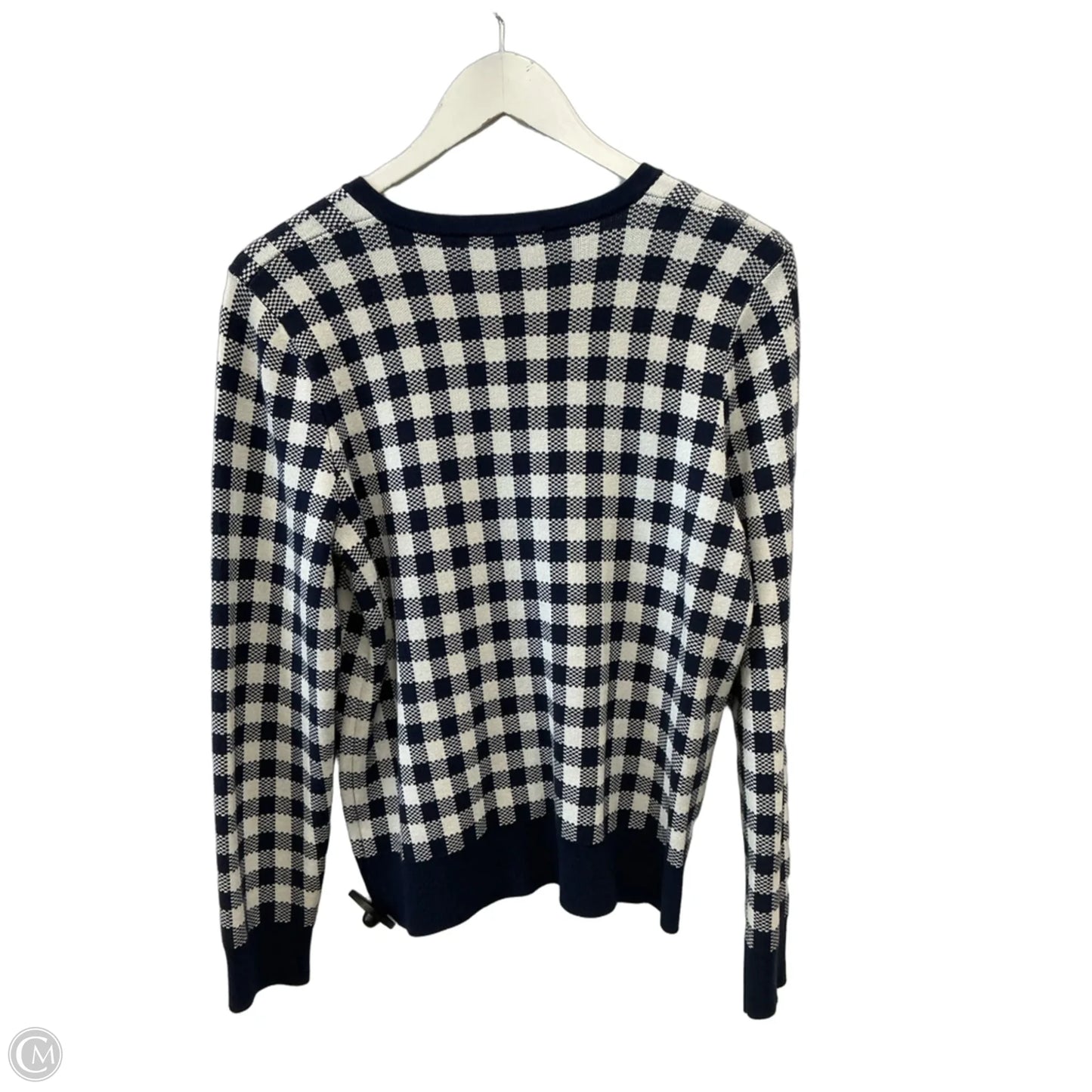 Sweater Cardigan By Draper James In Blue & White, Size: M