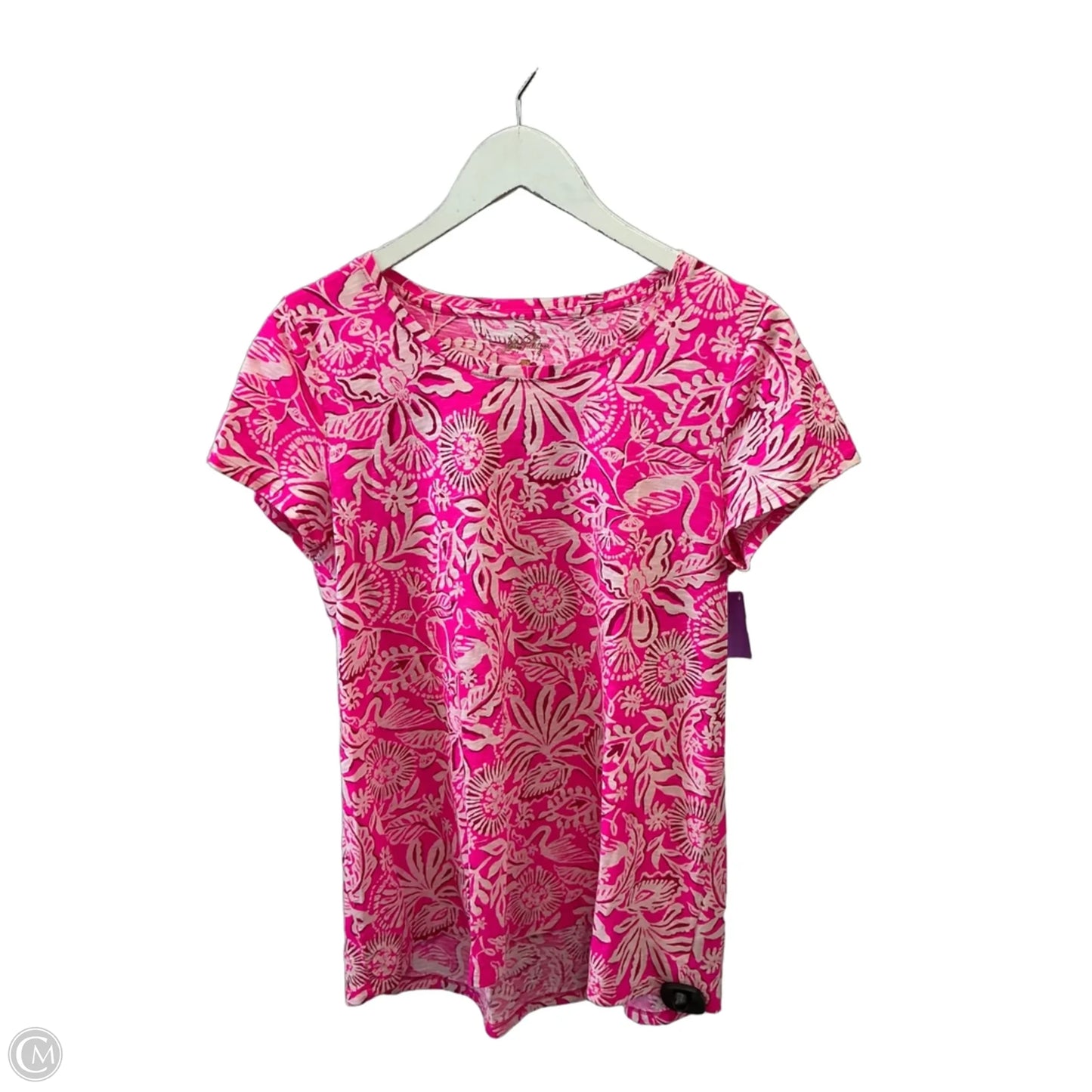 Top Short Sleeve Designer By Lilly Pulitzer In Pink, Size: M