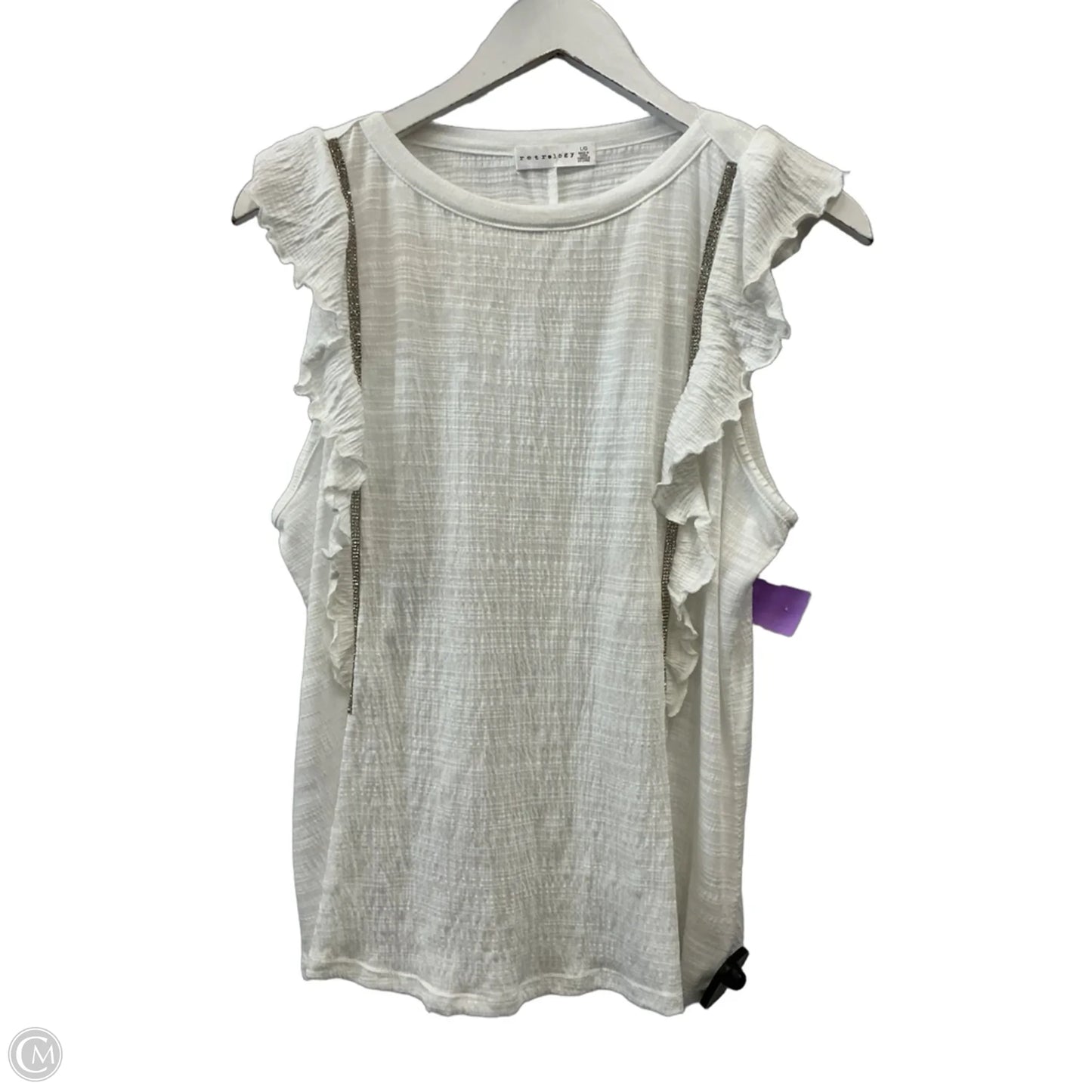 Top Sleeveless By Retrology In White, Size: L