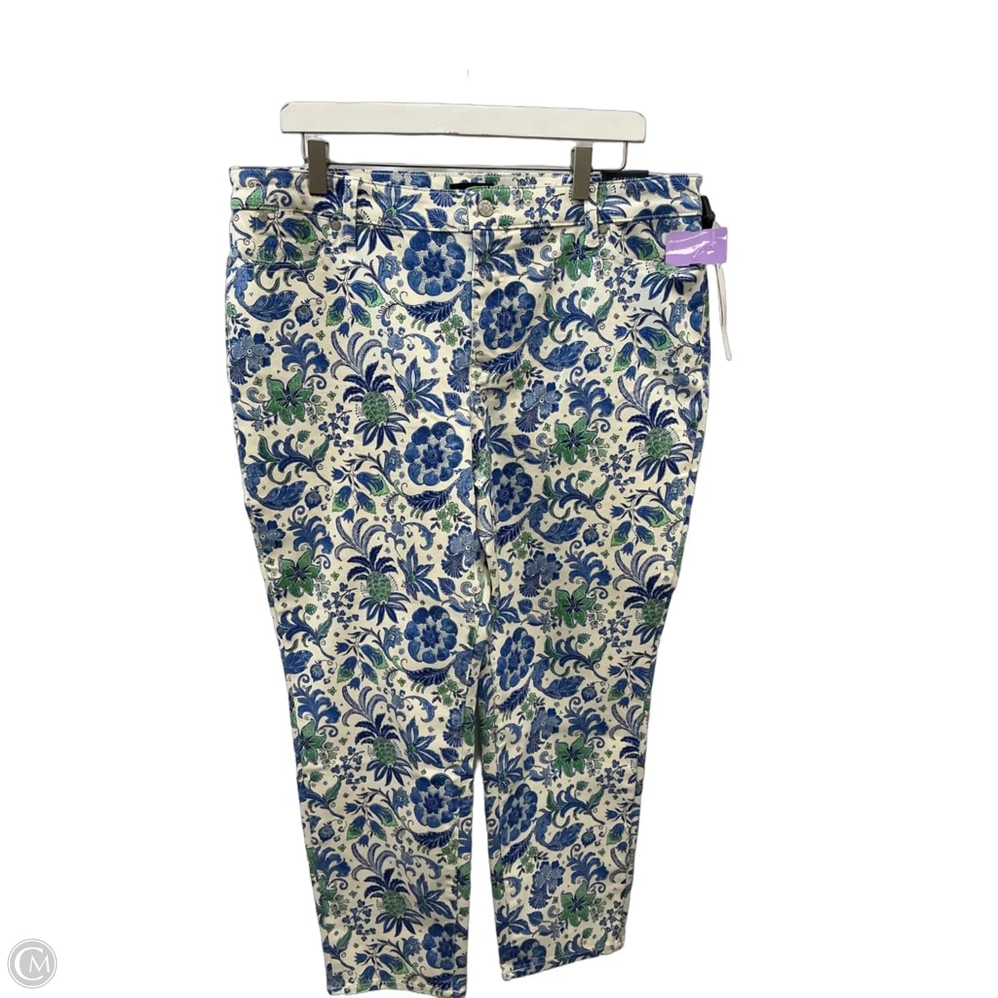 Jeans Skinny By Talbots In Blue & White, Size: 16