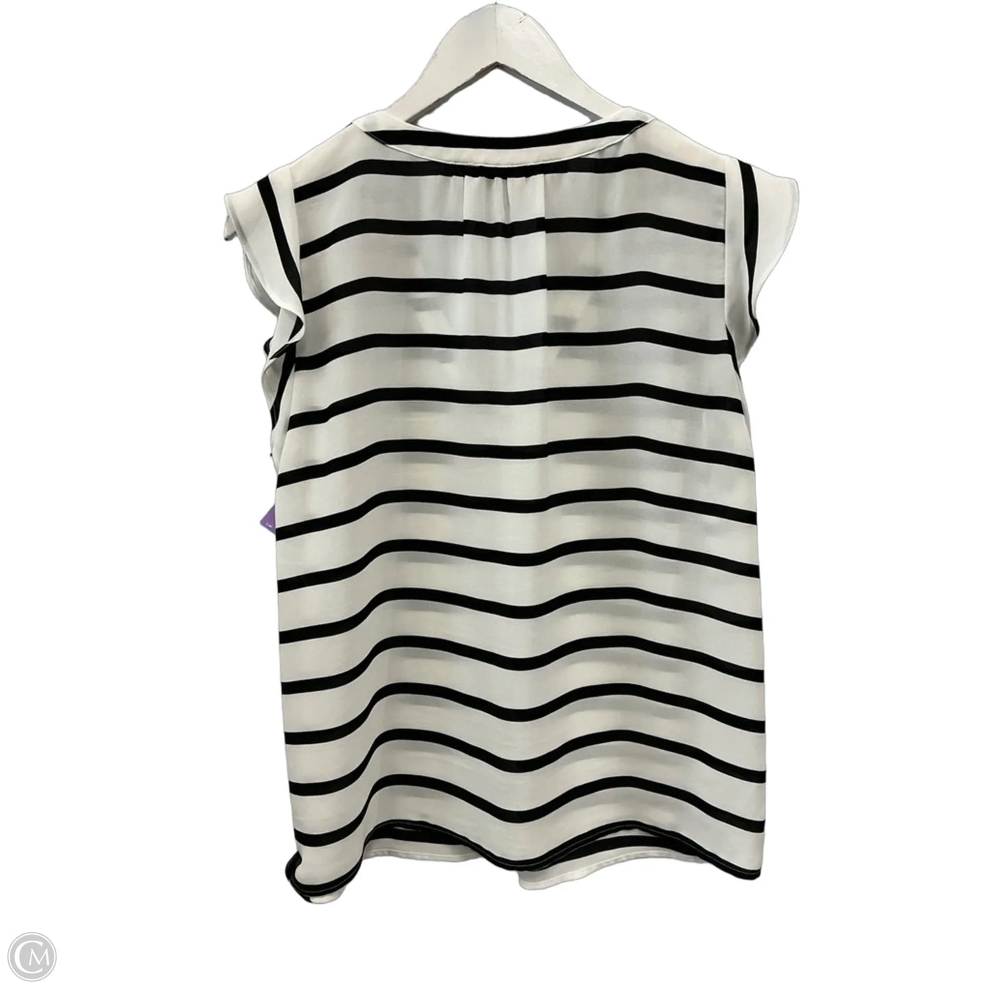 Top Sleeveless By Loft In Black & White, Size: M