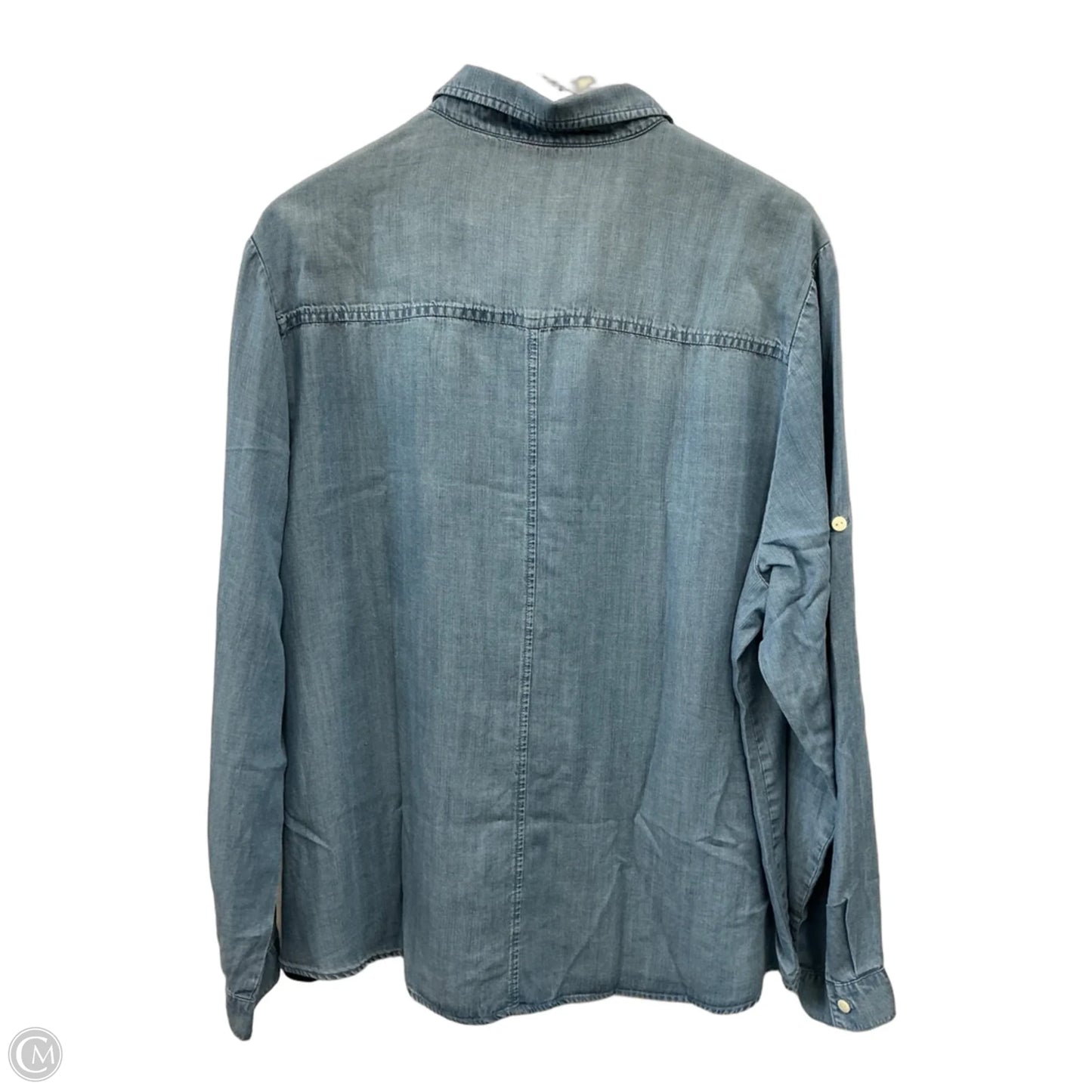 Top Long Sleeve By Quince In Blue Denim, Size: Xl
