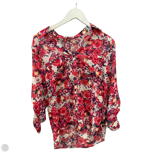 Top Long Sleeve By Express In Pink, Size: L