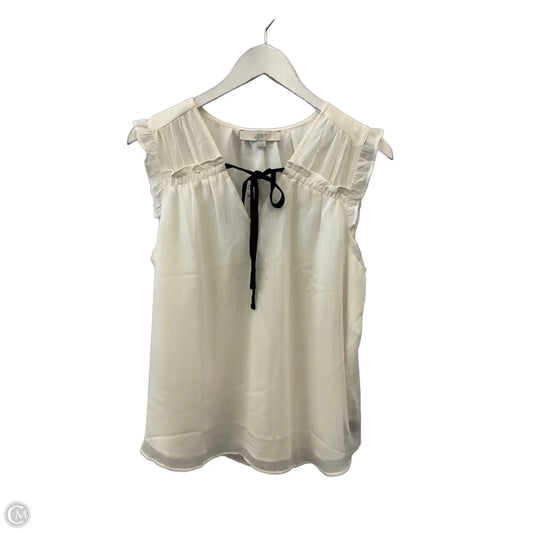 Top Sleeveless By Loft In Ivory, Size: M