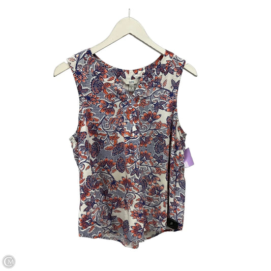 Top Sleeveless By Croft And Barrow In Blue & Red & White, Size: S