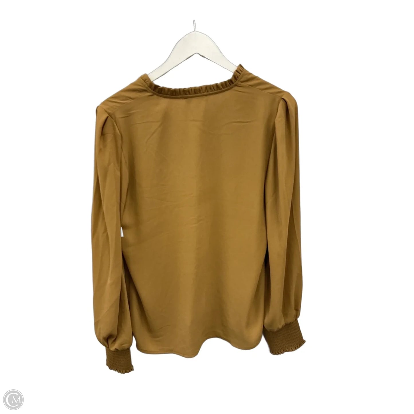 Top Long Sleeve By Calvin Klein In Tan, Size: S