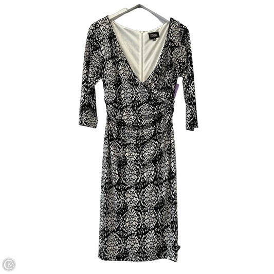 Dress Casual Midi By Adrianna Papell In Black & White, Size: M