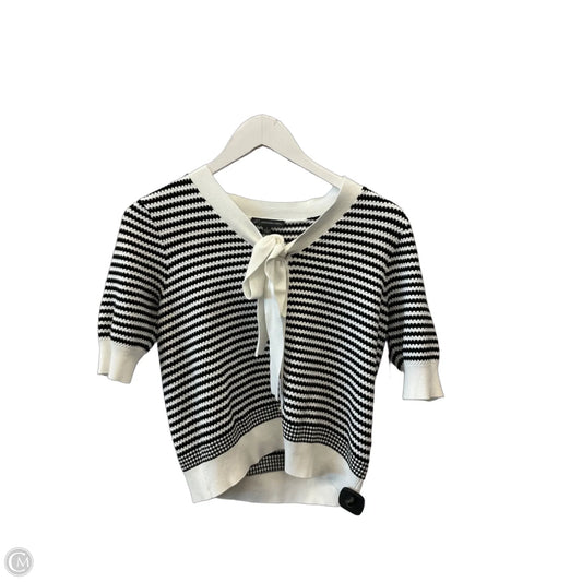 Sweater Short Sleeve By Adrianna Papell In Black & White, Size: S