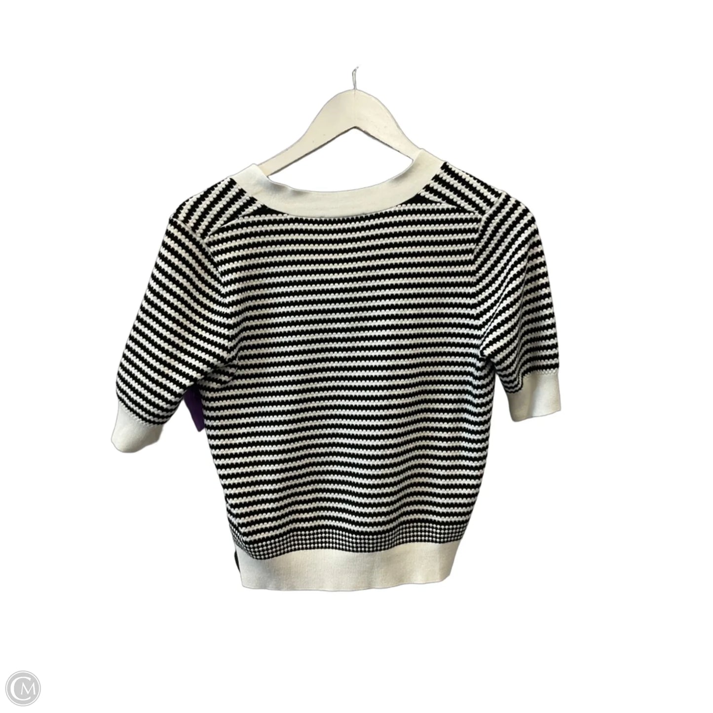 Sweater Short Sleeve By Adrianna Papell In Black & White, Size: S