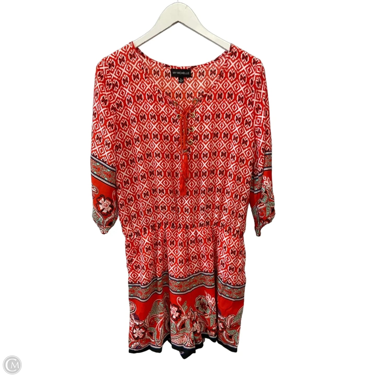 Romper By My Michelle In Orange, Size: L