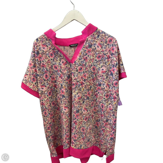 Top Short Sleeve By Heimish Usa In Pink & Purple, Size: 2x