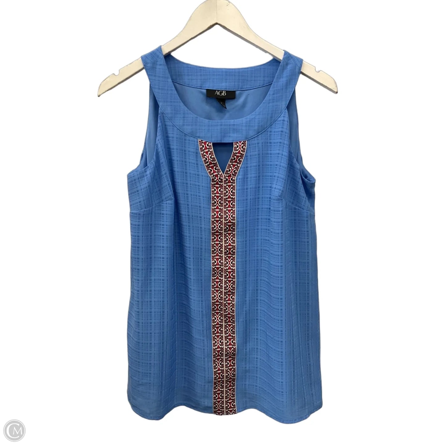 Top Sleeveless By Agb In Blue, Size: S