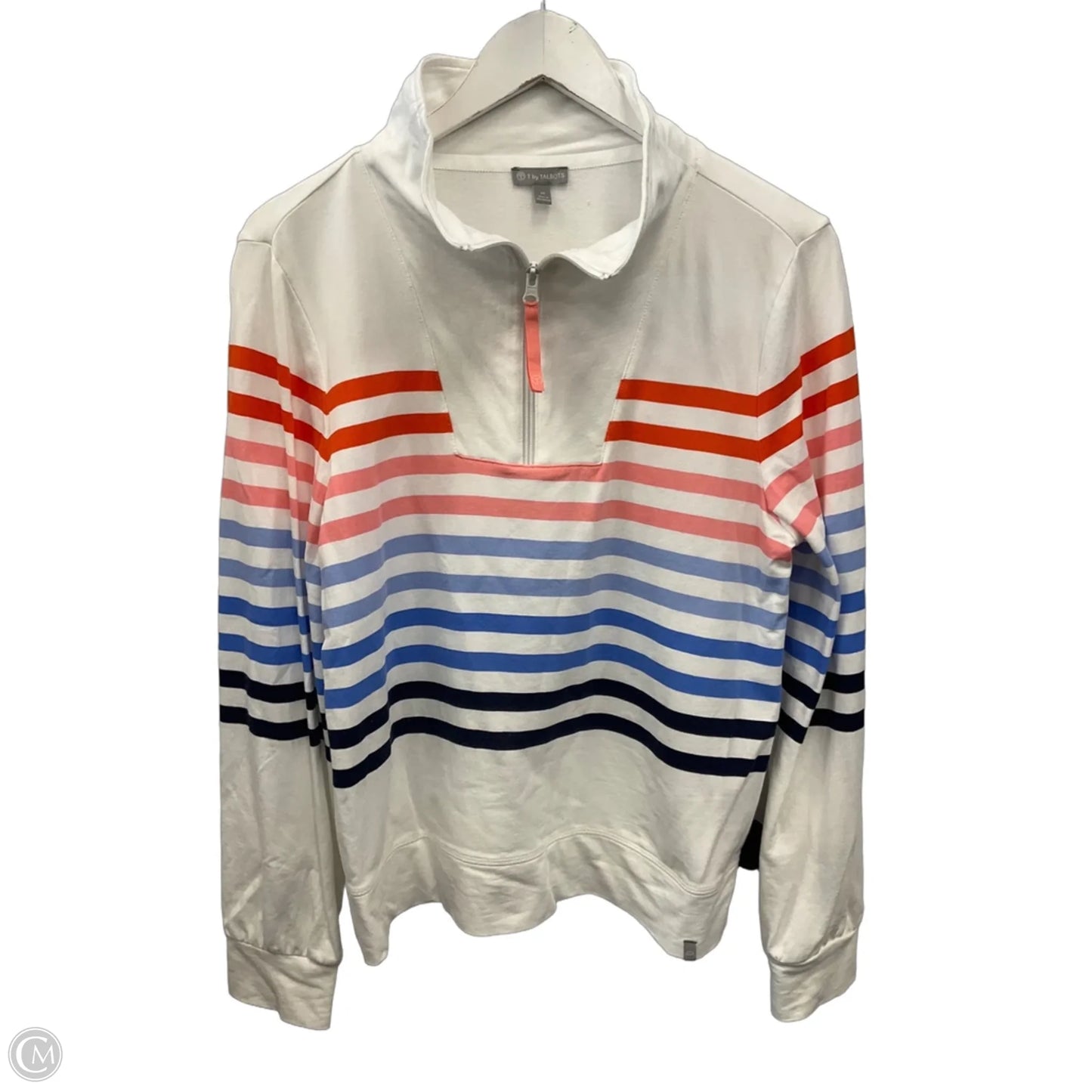 Athletic Top Long Sleeve Collar By Talbots In White, Size: M