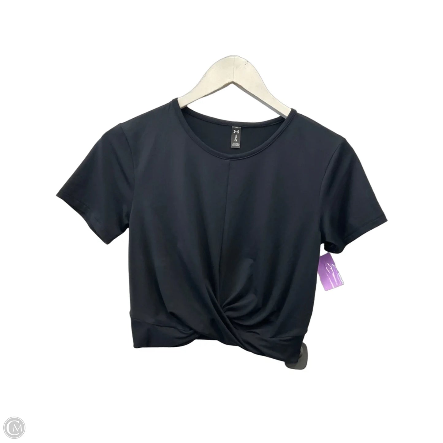 Athletic Top Short Sleeve By Under Armour In Black, Size: S