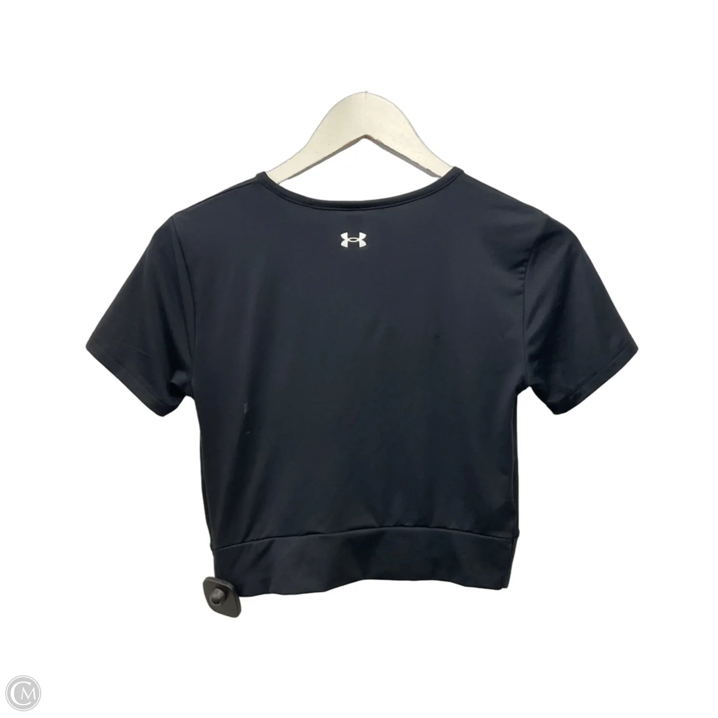 Athletic Top Short Sleeve By Under Armour In Black, Size: S