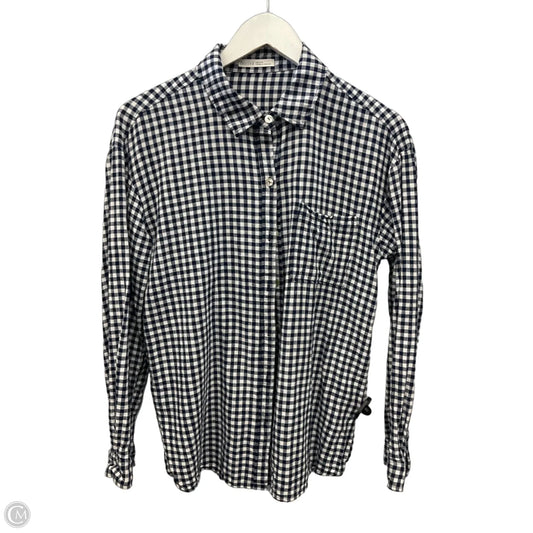 Top Long Sleeve By Be Cool In Blue & White, Size: M
