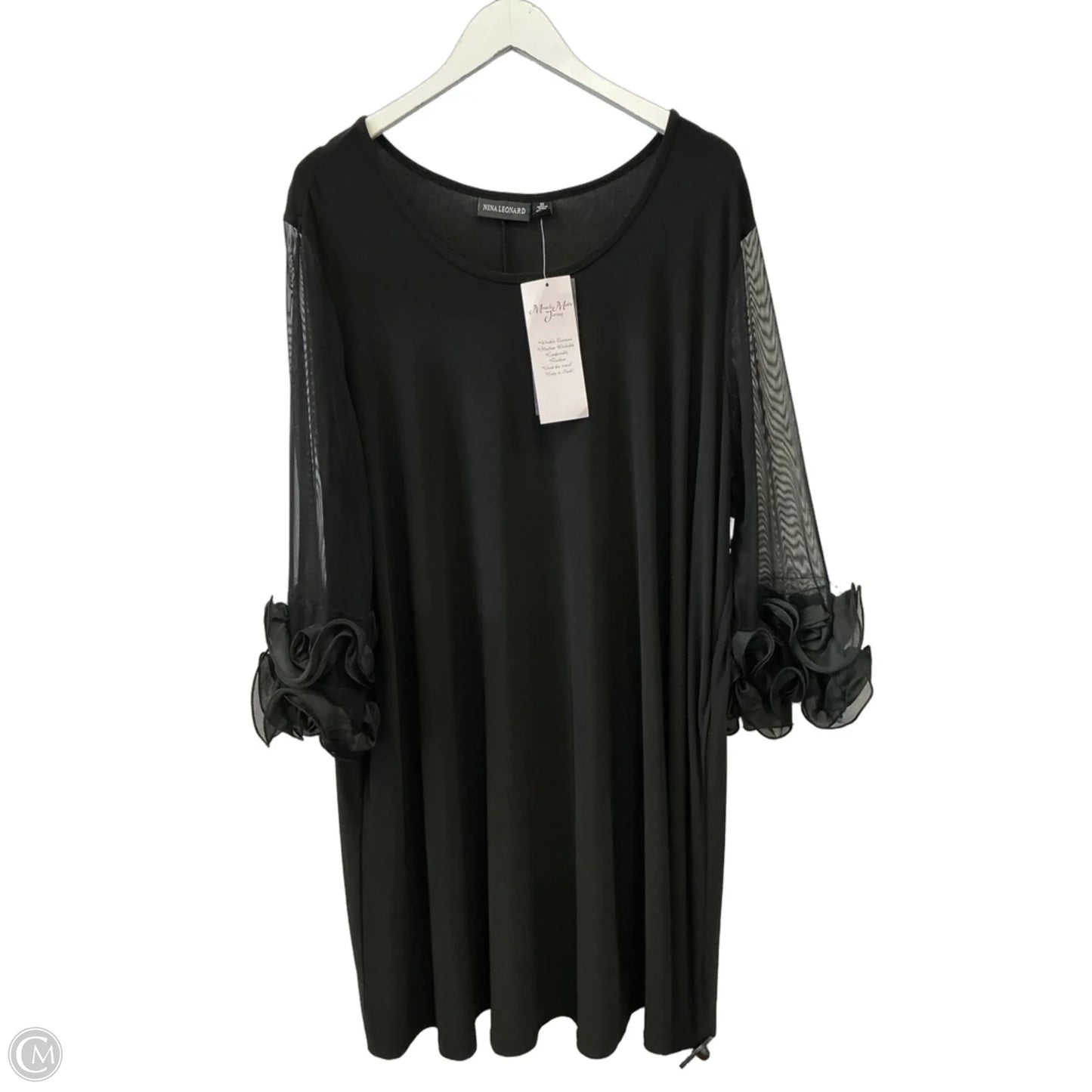 Dress Party Short By Nina Leonard In Black, Size: 3x