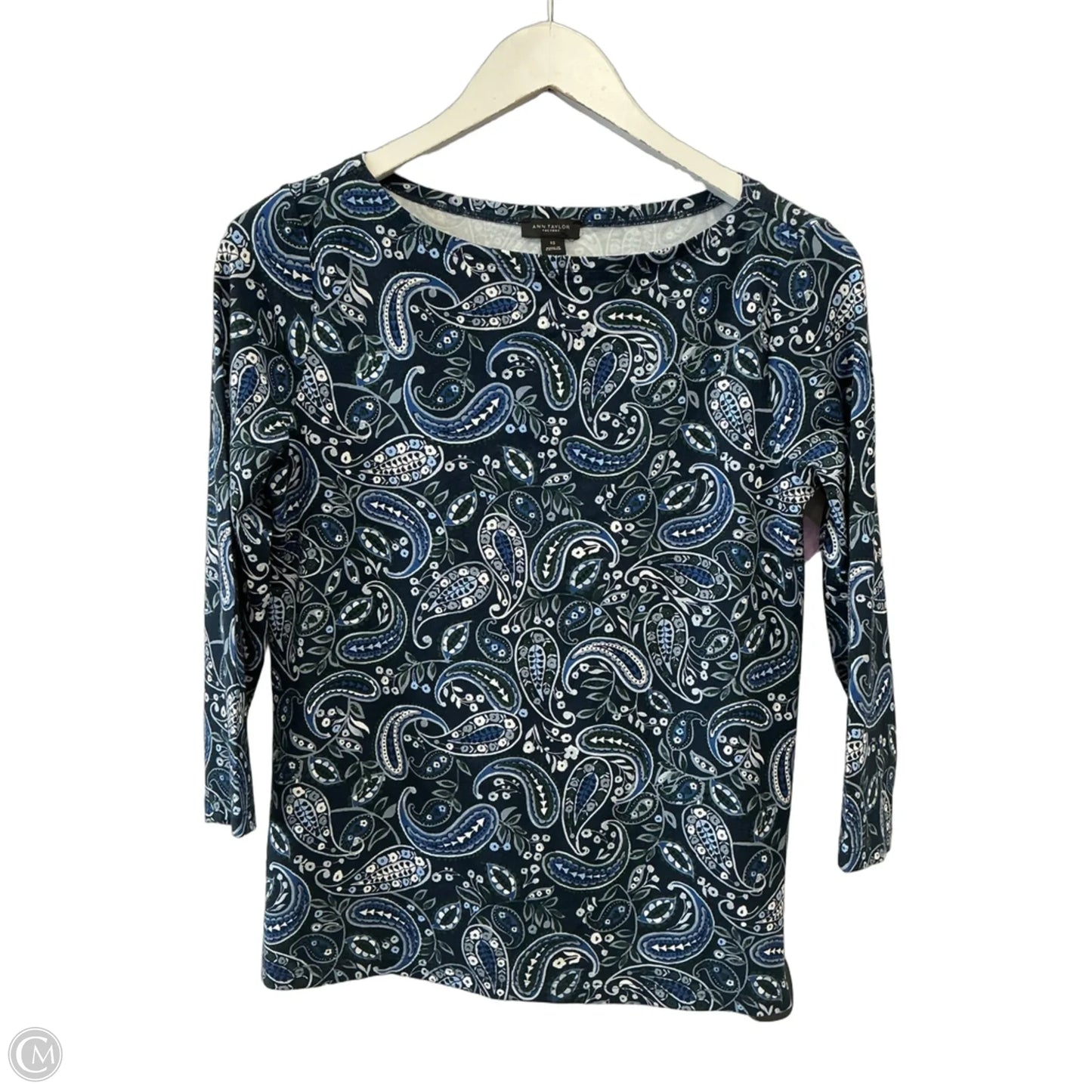 Top 3/4 Sleeve By Ann Taylor In Blue, Size: Xs