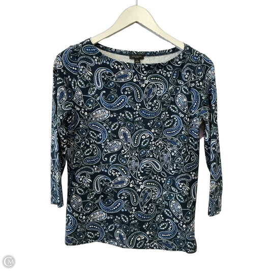 Top 3/4 Sleeve By Ann Taylor In Blue, Size: Xs