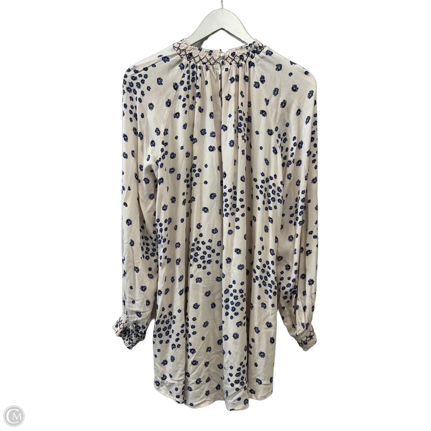 Tunic Long Sleeve By Free People In Blue & Cream, Size: M
