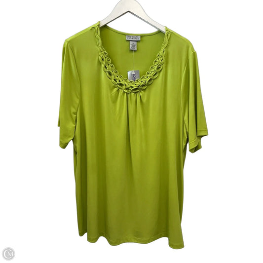 Top Short Sleeve By Maggie Barnes In Green, Size: 1x