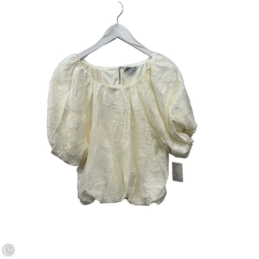 Top Short Sleeve By Ophelia Roe In Cream, Size: 1x
