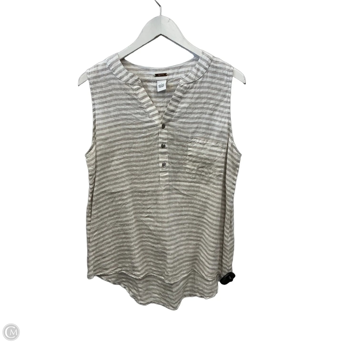 Top Sleeveless By Magaschoni In Beige, Size: L