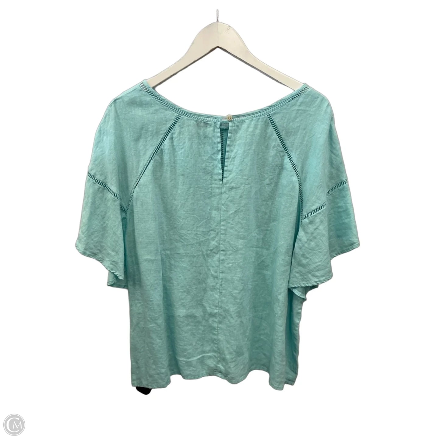 Top Short Sleeve By Simple In Aqua, Size: L
