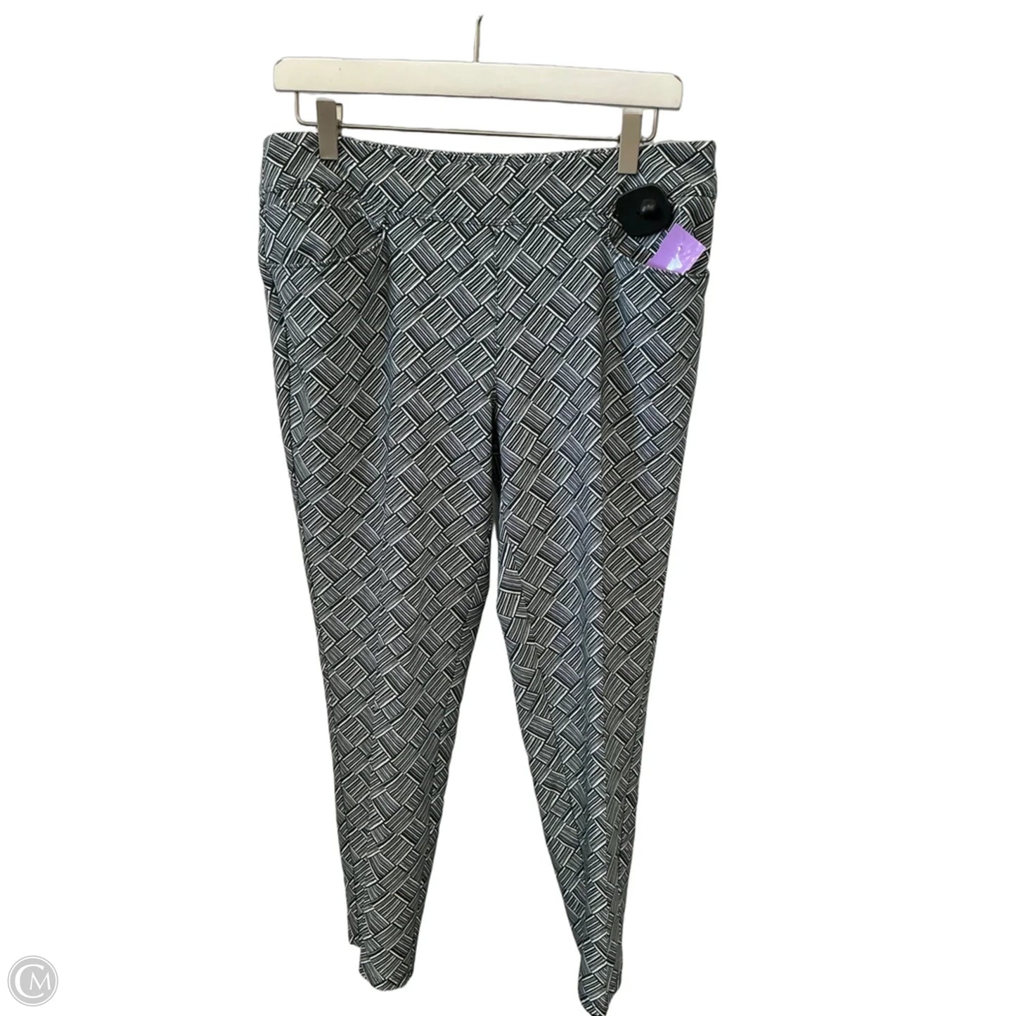 Athletic Pants By Adidas In Black & White, Size: M