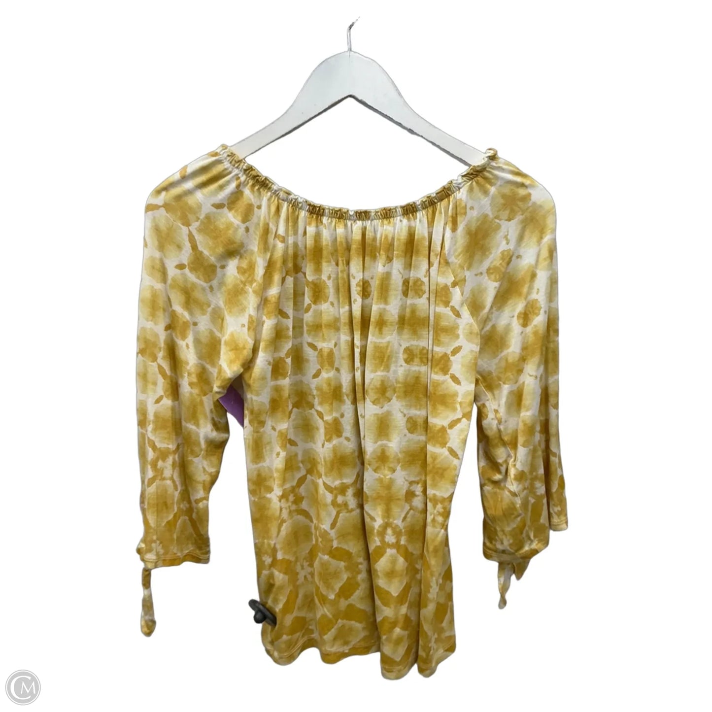Top Short Sleeve By Chicos In Yellow, Size: M