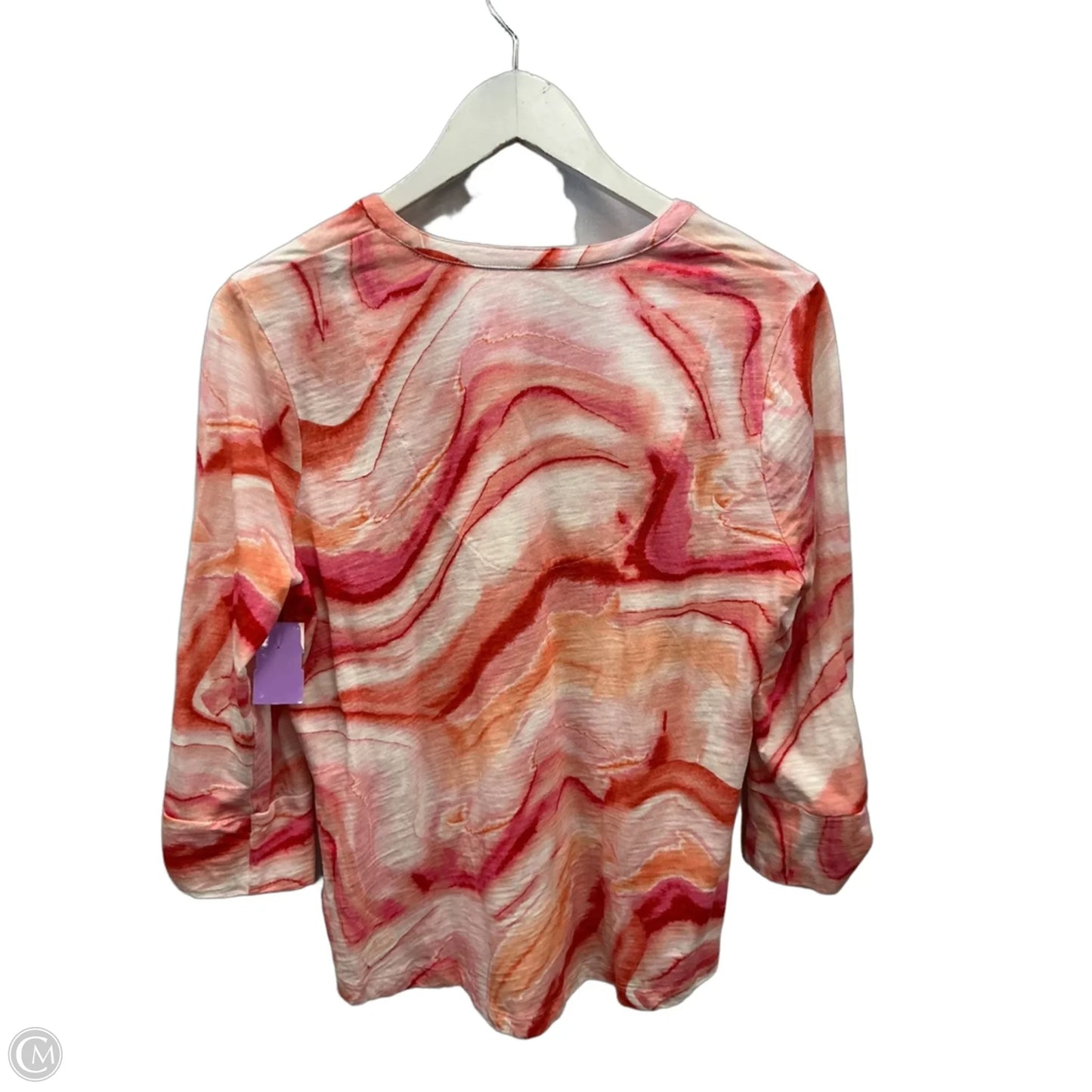 Top 3/4 Sleeve By Chicos In Orange, Size: M