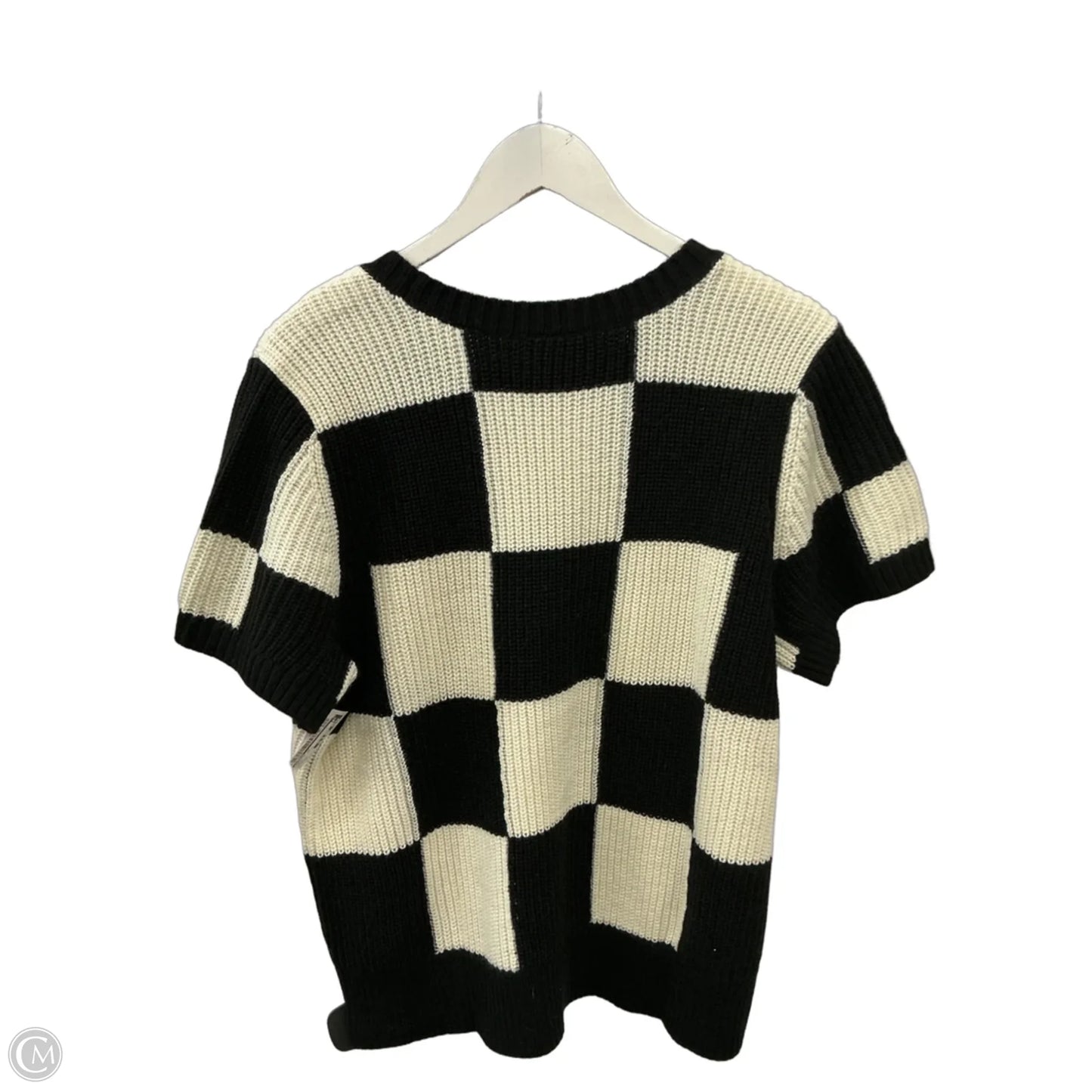 Sweater Short Sleeve By Torrid In Black & Cream, Size: 2x