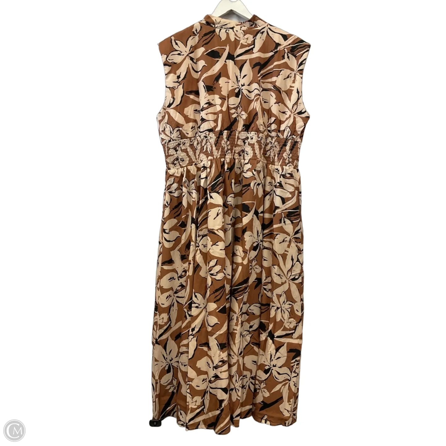Dress Casual Maxi By Entro In Brown & Cream, Size: 2x